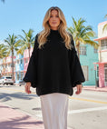 Load image into Gallery viewer, Pull maille oversize noir KALVIN
