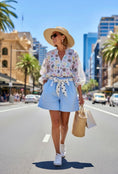 Load image into Gallery viewer, Blouse AVA – Coton Brodé Fleurs & Pompons, Hippie Chic 🌸 | Carla Gianinni