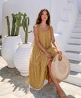 Charger l'image dans la visionneuse de la galerie, Robe LAURA – Gaze de Coton Camel | Robe Bohème Chic Taille Unique