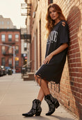 Charger l'image dans la visionneuse de la galerie, Robe Tee-Shirt Noire Destroy CITY – Rock Chic Urban