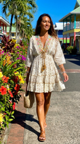 Cargar la imagen en la vista de la galería, Vestido túnica de lentejuelas beige SIYA