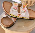 Load image into Gallery viewer, IBIZA embroidered white sandals 2 straps