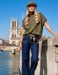 Cargar la imagen en la vista de la galería, Jean Taille Haute bleu denim & Foulard CHARLY🩵