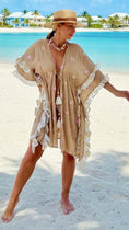 Load image into Gallery viewer, Kimono Bohème MAEVA – Robe de Plage Brodée Lurex | Lilirose Cannes