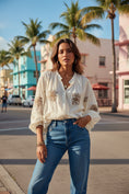 Load image into Gallery viewer, 🌴 Blouse PALM Brodée Coton Oversize ✨