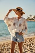 Load image into Gallery viewer, 🌴 Blouse PALM Brodée Coton Oversize ✨