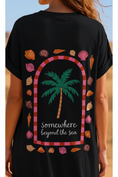 Cargar la imagen en la vista de la galería, Robe Longue Noire HACIENDA – Robe Tee-Shirt Coton Femme 🩷🌵