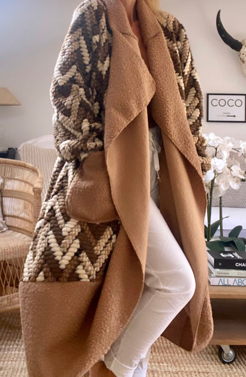 JOANA beige wool coat