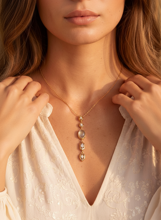 Pendentif Doré Goutte d'Eau SAMIRA  – Style Gipsy Ethnique Chic✨