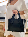 Load image into Gallery viewer, SIMONE black leather bag
