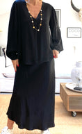 Load image into Gallery viewer, MILA black silk skirt 2 sizes
