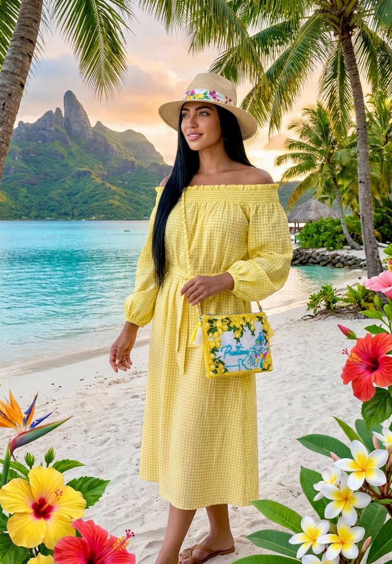 Robe Vichy Bardot BRIGITTE