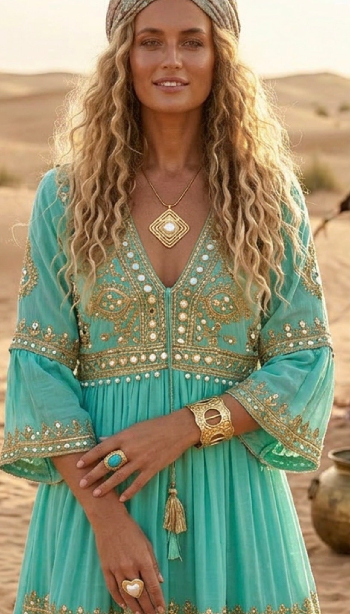 Bague Dorée Cœur Nacré MAYA – Style Gipsy Bohème Réglable