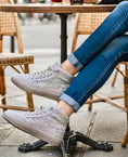 Load image into Gallery viewer, SHINE High Top Silver Glitter Sneakers
