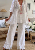 Load image into Gallery viewer, Pantalon broderie anglaise blanc  LOLY
