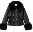 Charger l'image dans la visionneuse de la galerie, Blouson noir Effet Cuir & Fausse Fourrure JAMIE
