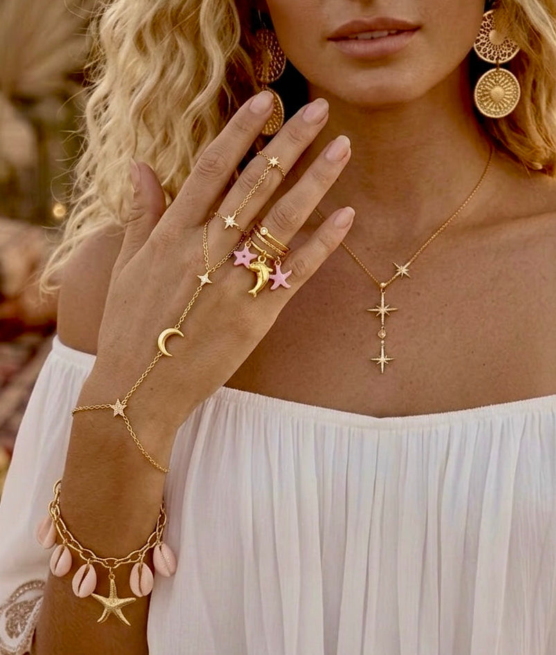 Bague or et breloques 🐚🌴🐠BEVERLY
