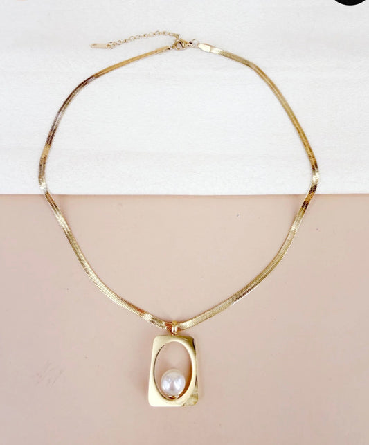 Collier Pendentif Perle Nacre et Or SAVANNAH– Bohème Chic