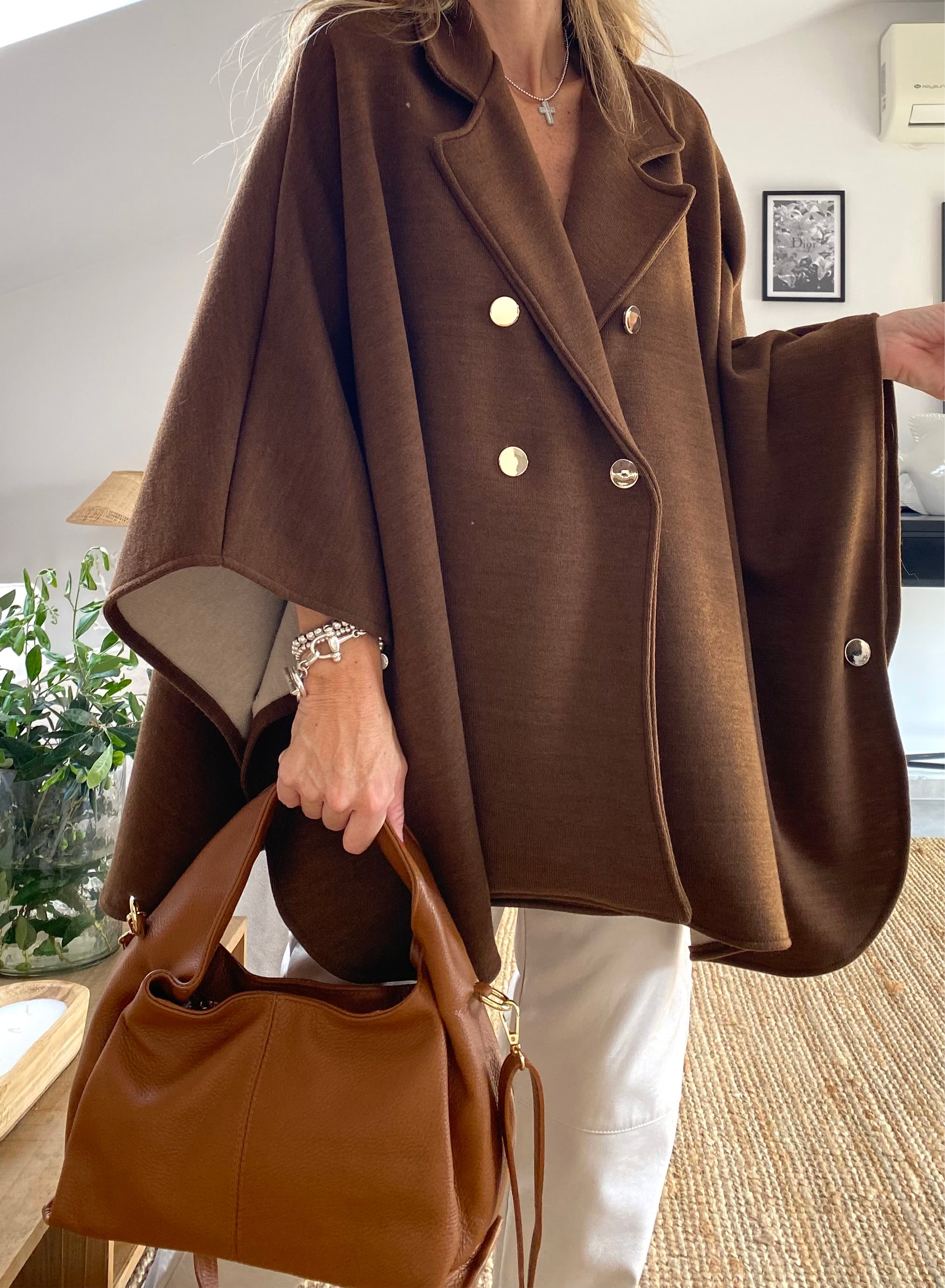 Manteau court évasé VICKY camel