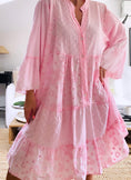 Load image into Gallery viewer, Robe coton rose bb IRINA dentelle
