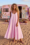 Charger l'image dans la visionneuse de la galerie, 🌸 Robe Longue Rose Bohème SWANNY | Coton Fluide & Bretelles à Nouer 🌿
