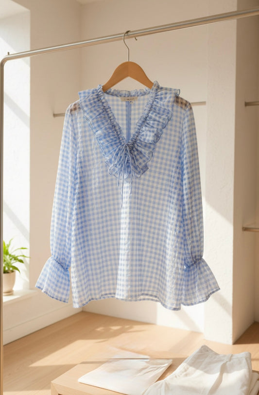 Blouse coton vichy BRIGITTE