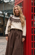 Charger l'image dans la visionneuse de la galerie, Pull jacquard femme LOU – Crème & chocolat

