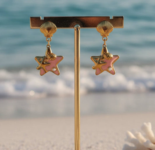 Boucles d'oreilles Étoile de Mer LOLITA – Bijou Boho Chic Plage & Été💫