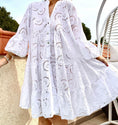 Load image into Gallery viewer, Robe broderie anglaise BARDOT  blanche 2 tailles
