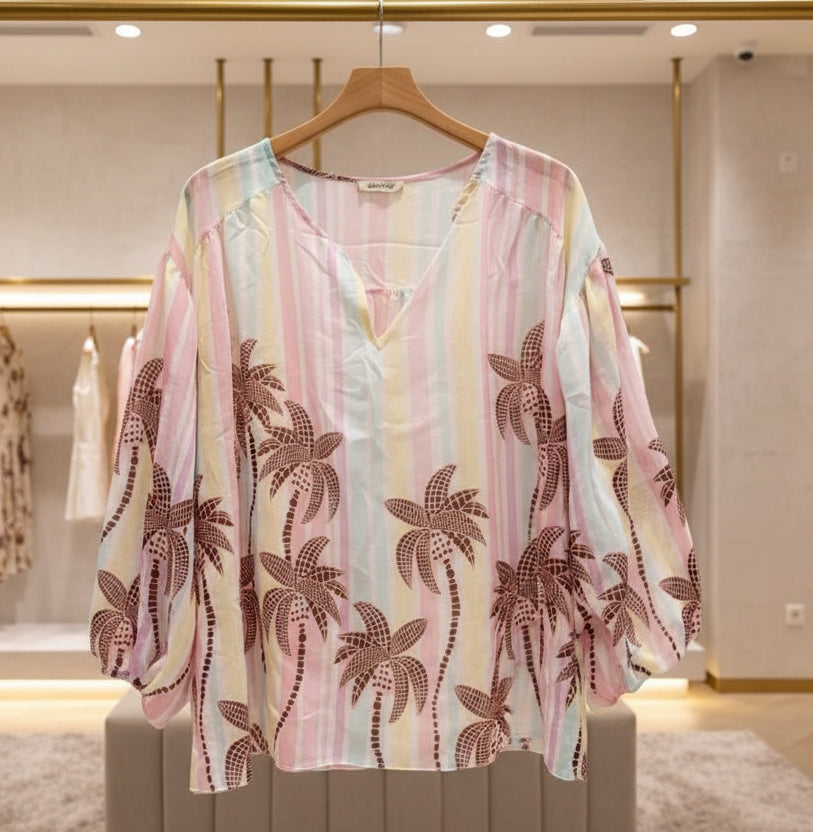 Blouse palmiers CARAÏBES