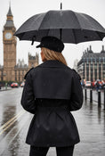 Load image into Gallery viewer, Trench court JAMES noir – Imperméable Ceinturé
