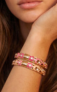 Load image into Gallery viewer, Duo Bracelets Ethniques Roses & Or ZAHRA | Style Gypsy Bohème
