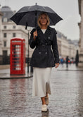 Load image into Gallery viewer, Trench court JAMES noir – Imperméable Ceinturé

