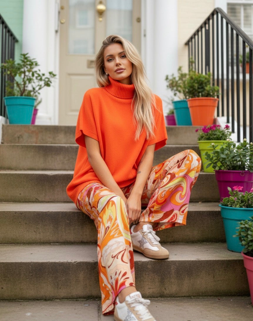 Pantalon fluide soie Imprimé PICCADILLY 🧡