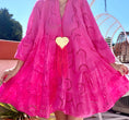 Load image into Gallery viewer, Robe broderie anglaise BARDOT fushia
