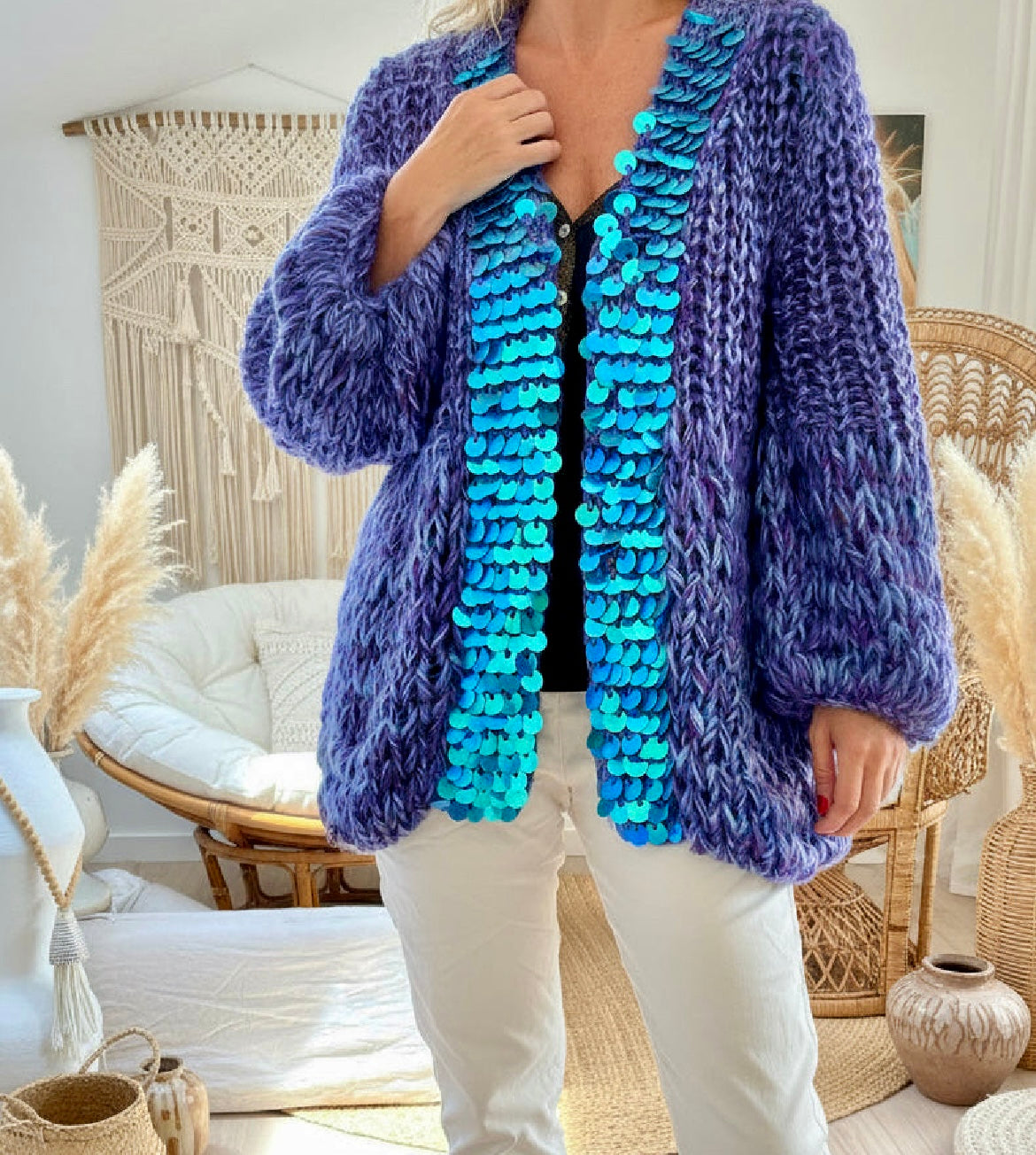 Gilet maille fait main ANITA