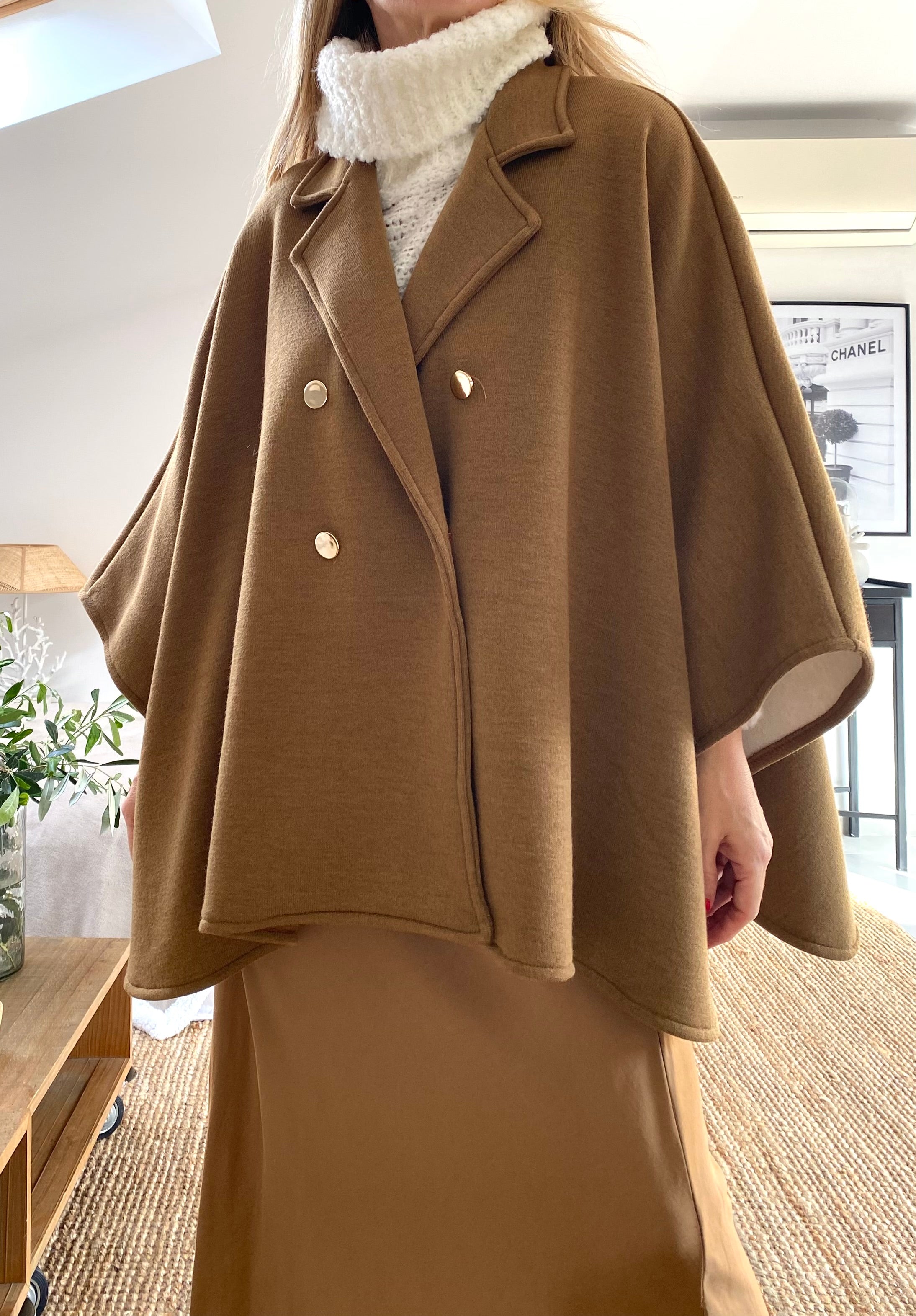 Manteau court évasé VICKY camel