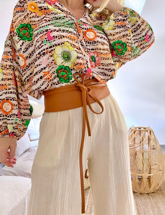 Ceinture cuir à nouer MAGDA