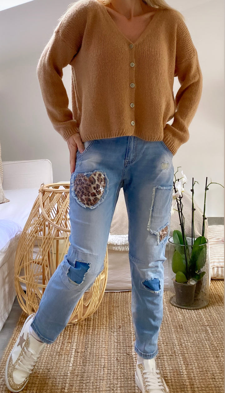 Jean used coeurs leopard LEO