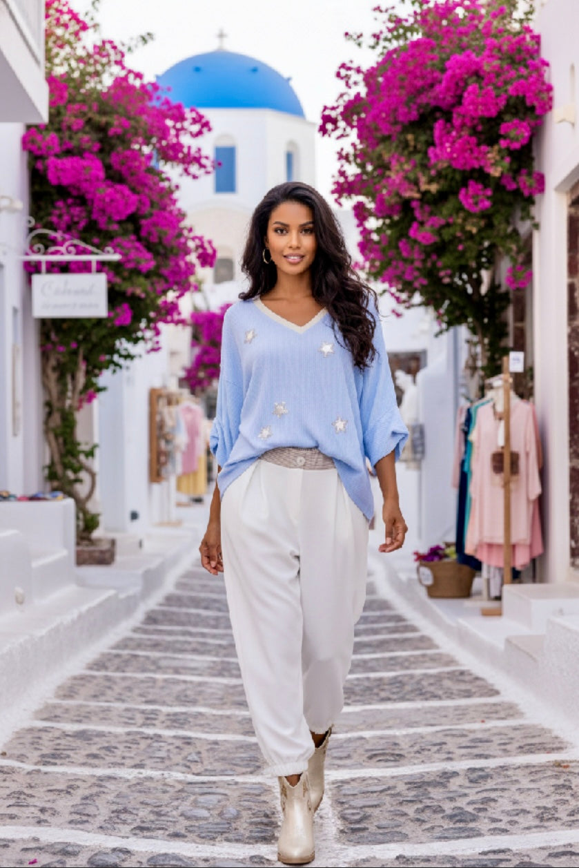 Top bleu grande taille étoiles BALMA