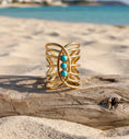 Charger l'image dans la visionneuse de la galerie, Bague PALOMA Pierres Turquoises et Or – Boho chic
