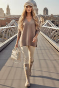 Load image into Gallery viewer, Pull Oversize Col V effet Cachemire Taupe BIRDY

