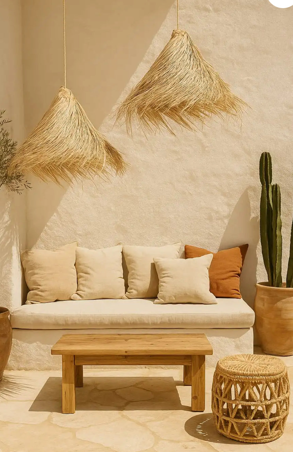 Grand Abat jour paille PALMERAIE