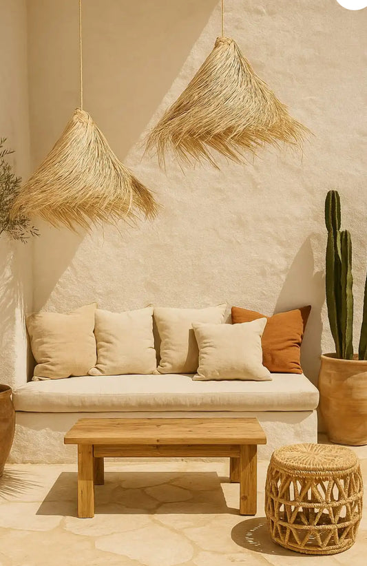 Grand Abat jour paille PALMERAIE