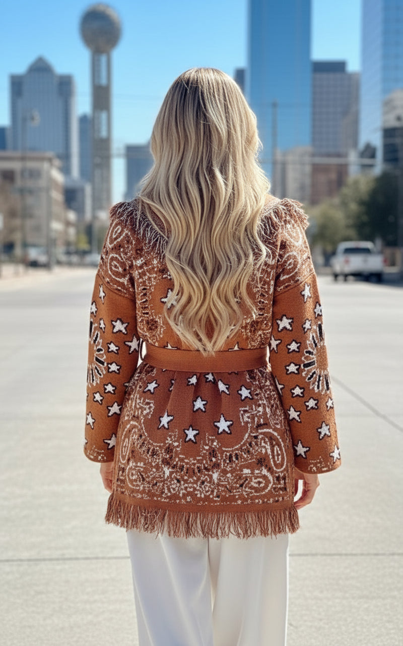 Veste gilet bandana camel LORETTA