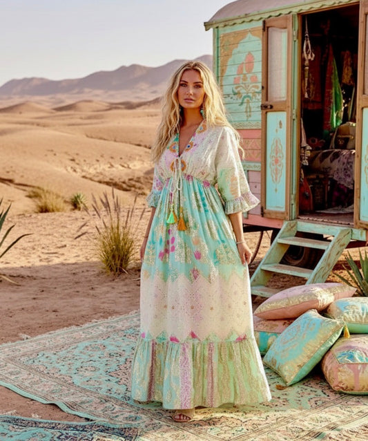 Robe Longue Bohème NATASJA – Maxi Robe Gipsy ✨🌙