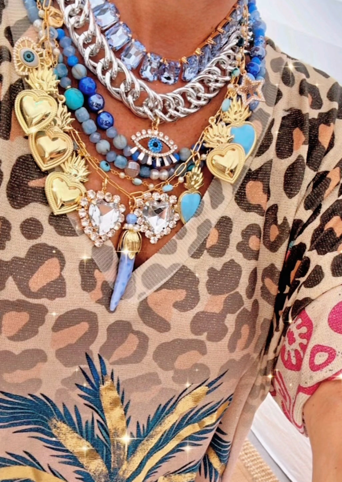 Collier Multi rang bleu SANTORINI