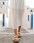 Load image into Gallery viewer, IBIZA embroidered white sandals 2 straps
