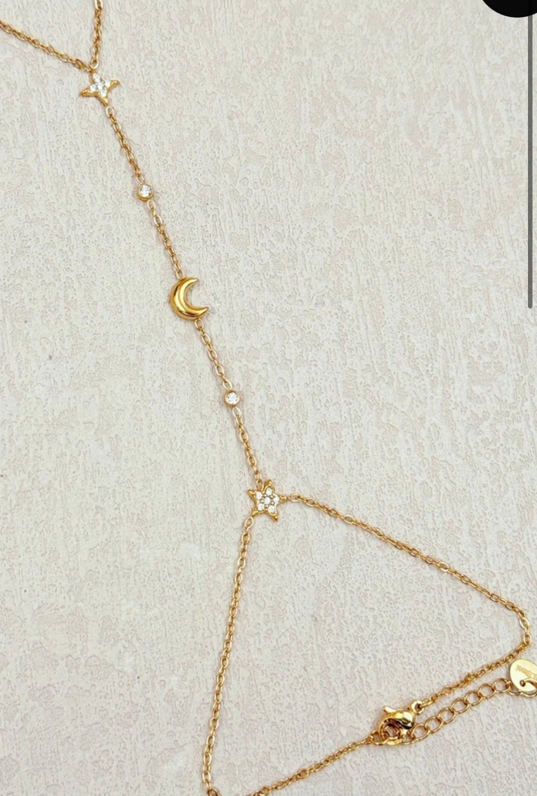 Bijou de Main Constance — Chaîne Étoiles & Lune Dorée🌙⭐️