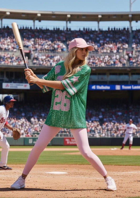 ✨ Top Sequins NEW YORK – vert et rose